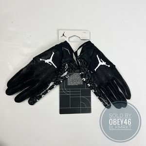 Nike Jordan Jet 7.0 Football Gloves Black/White Magnigrip+ Men’s Size L